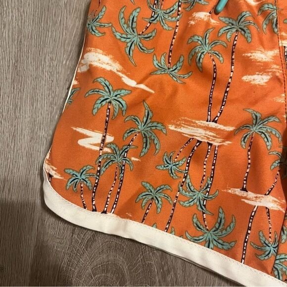 Kid's Cat & Jack Orange Tropical Palm Tree Print Swimsuit Shorts - Picture 5 of 7